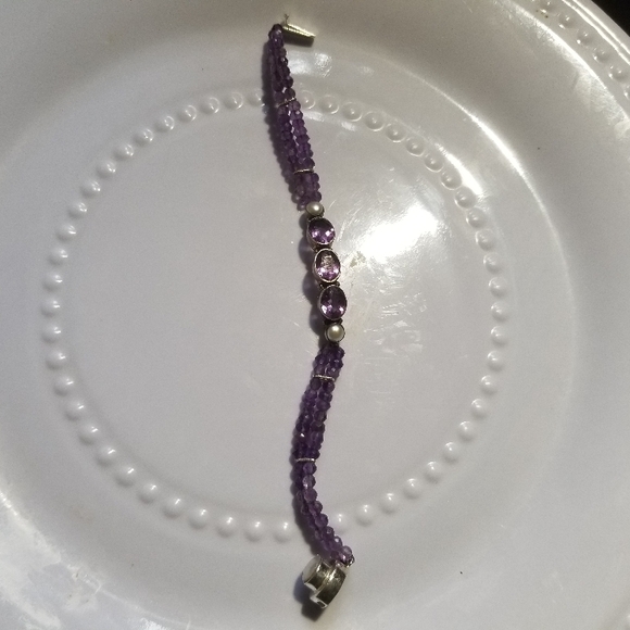 OOAK STERLING AMETHYST BRACELET - Picture 6 of 7